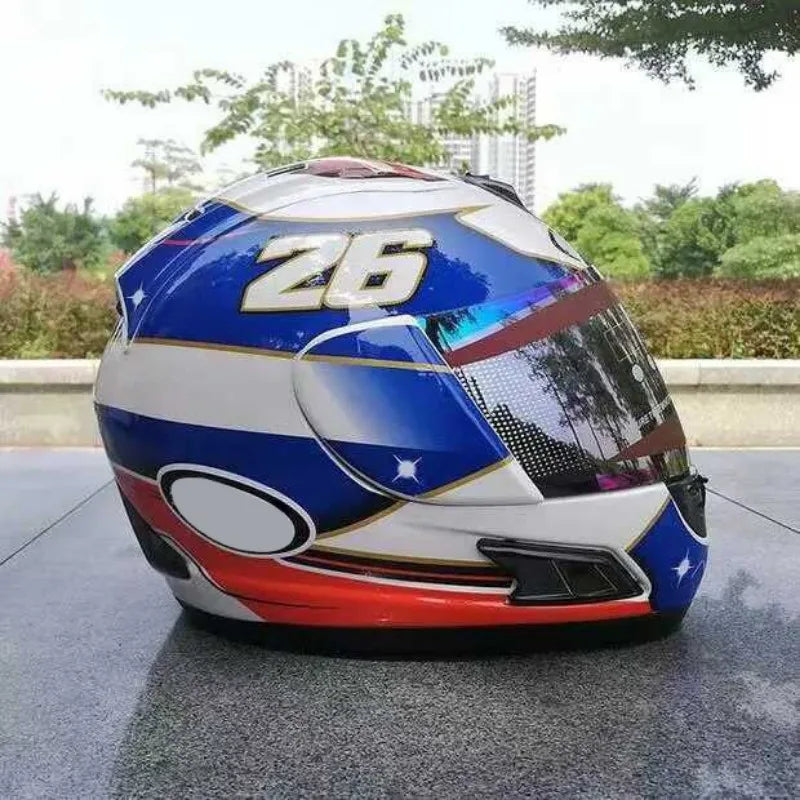Pedrosa Samurai Spirit Blue Motorcycle Racing Helmet
