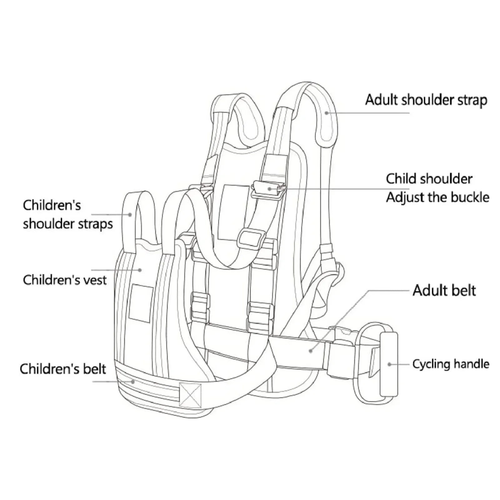 Children's Motorcycle Safety Harness with Anti-Drop Seat Belt