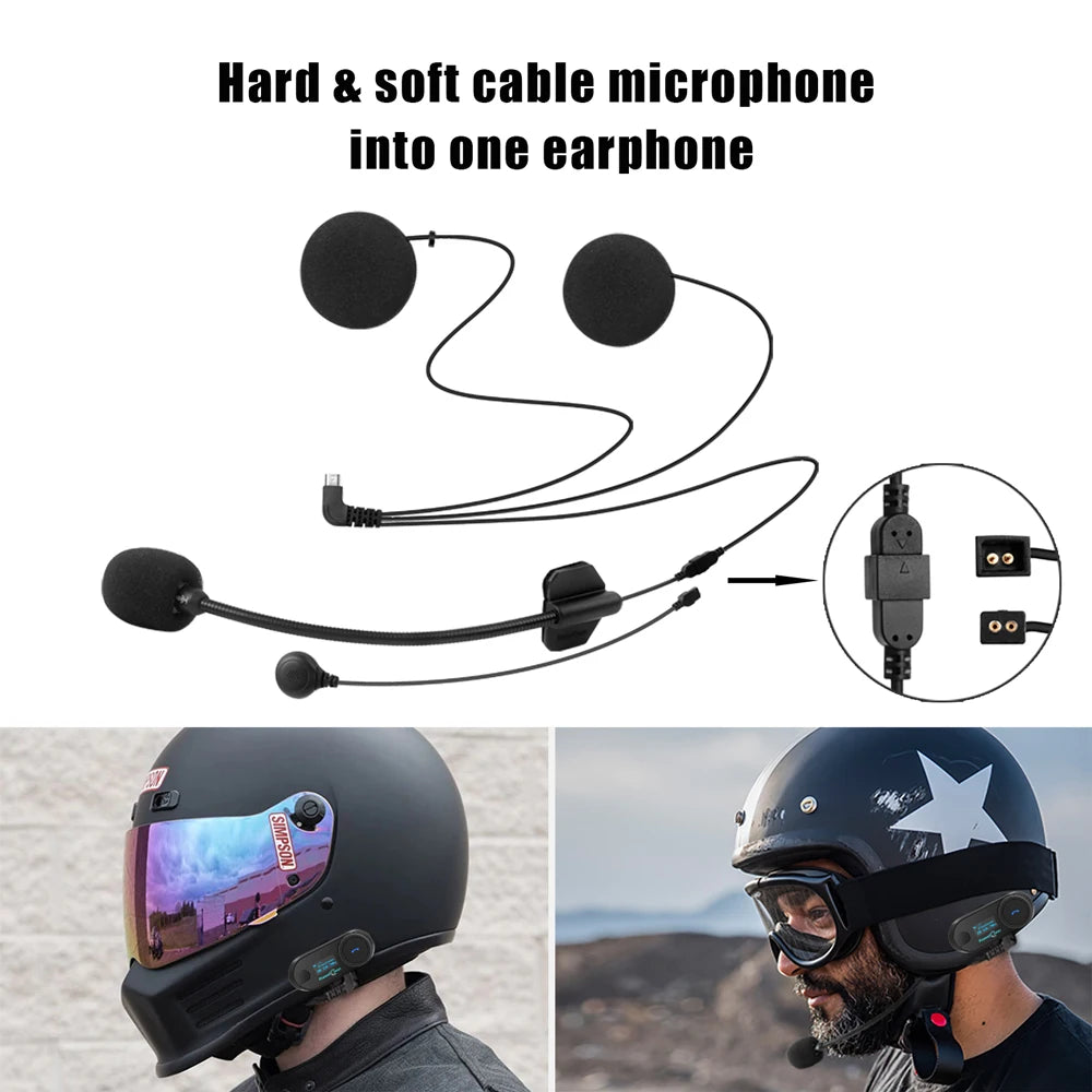 Bluetooth Motorcycle Intercom Helmet Headset with FM