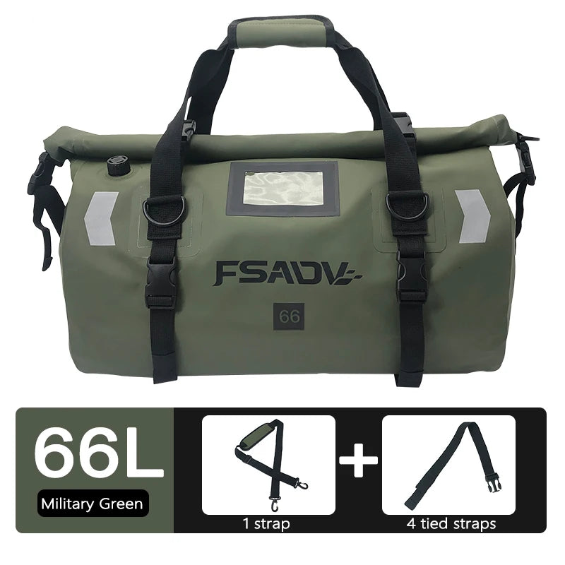 Waterproof Motorcycle Tail Bag - Carbon Black