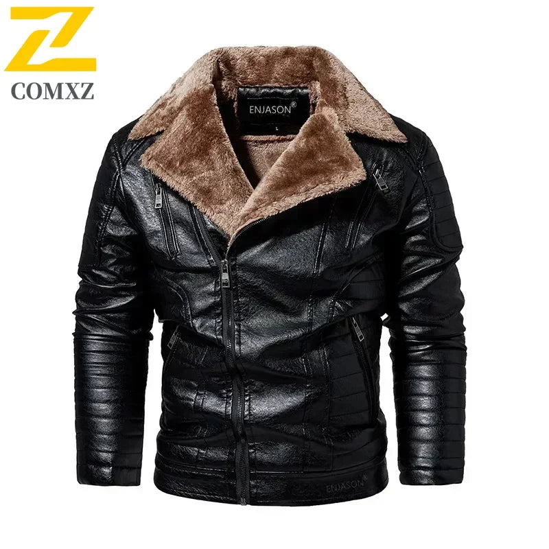 Stylish Faux Leather Biker Jacket