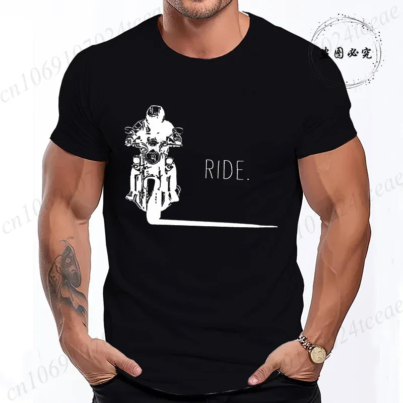 Men's Casual Motorcycle Graphic T-Shirts - Vintage Retro Designs