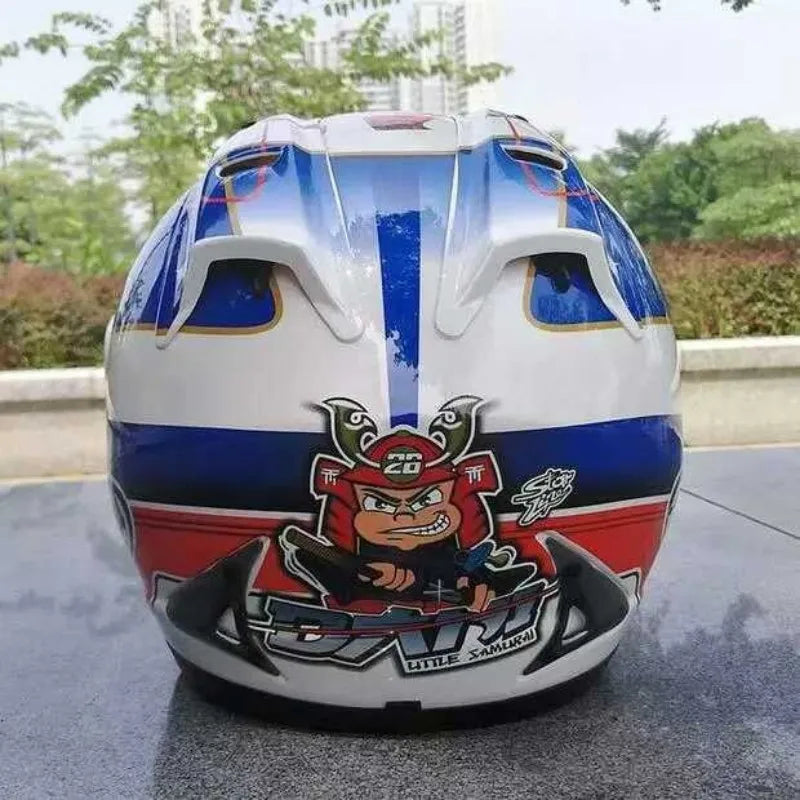 Pedrosa Samurai Spirit Blue Motorcycle Racing Helmet