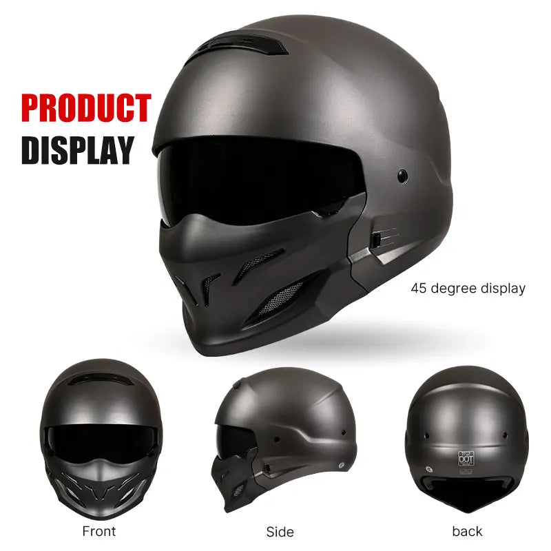 Retro Locomotive Full Face Motorcycle Helmet