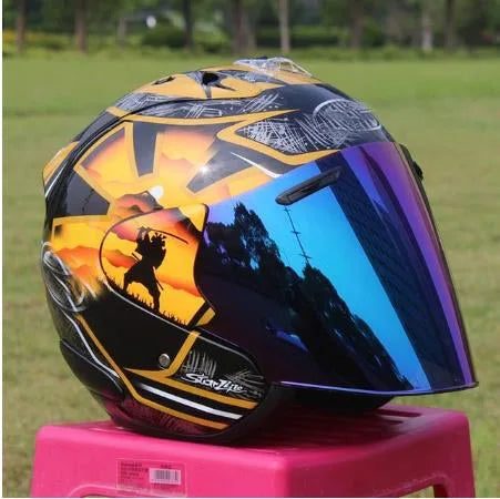 Golden Bodyguard Half Motorcycle Helmet