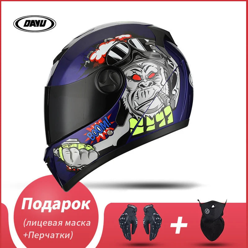 Dual Visor Full Face Modular Motorcycle Helmet