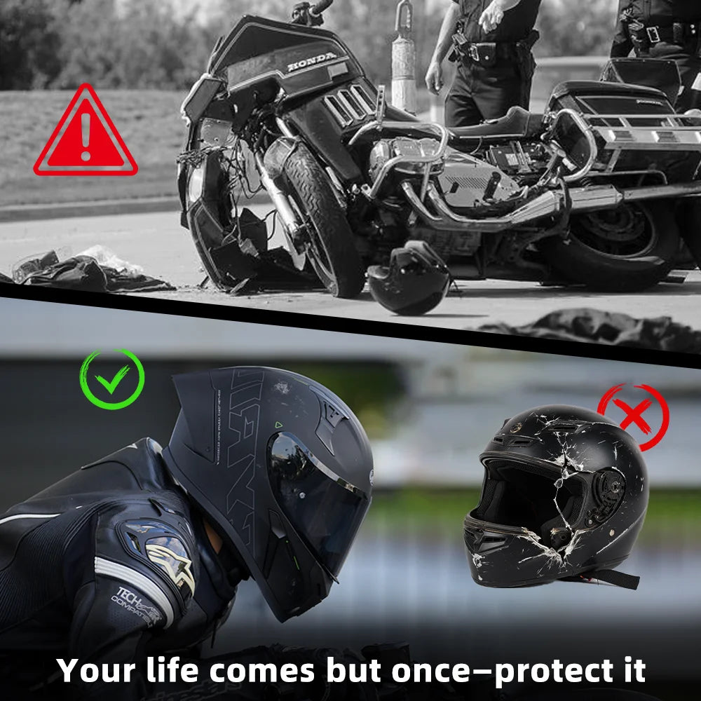 Stylish Dual Certified Full Face Motorcycle Helmet