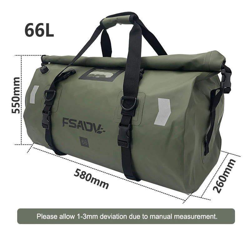 Waterproof Motorcycle Tail Bag - Carbon Black