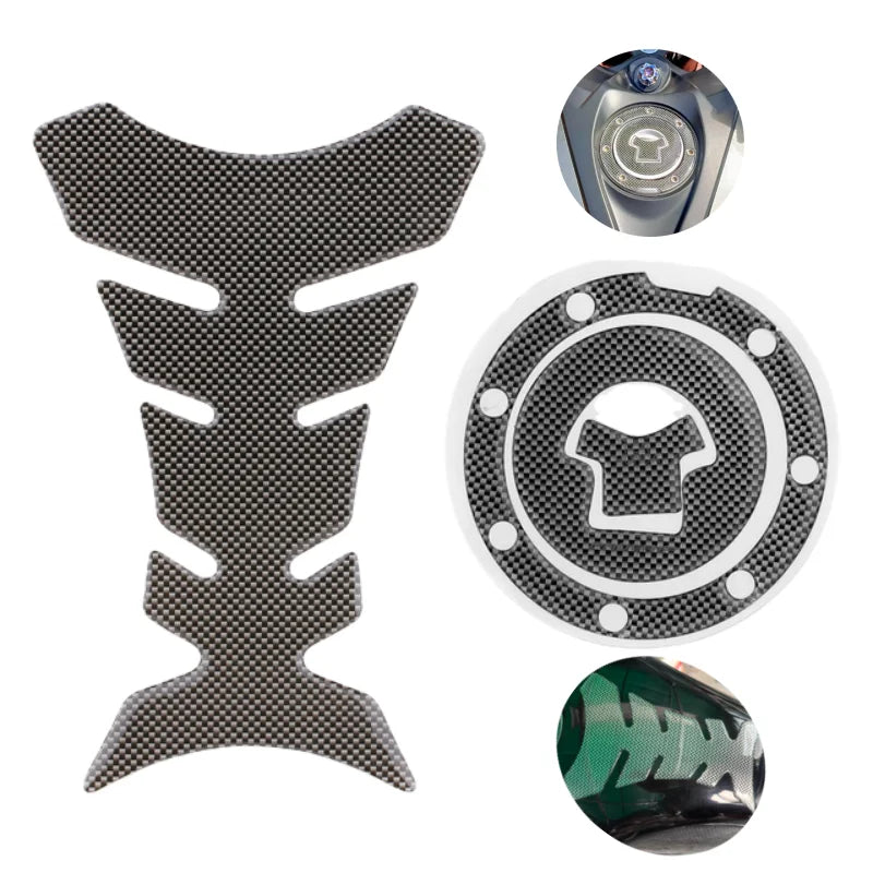 Carbon Fiber Gas Cap Cover with Gel Pad - Scratch Resistant