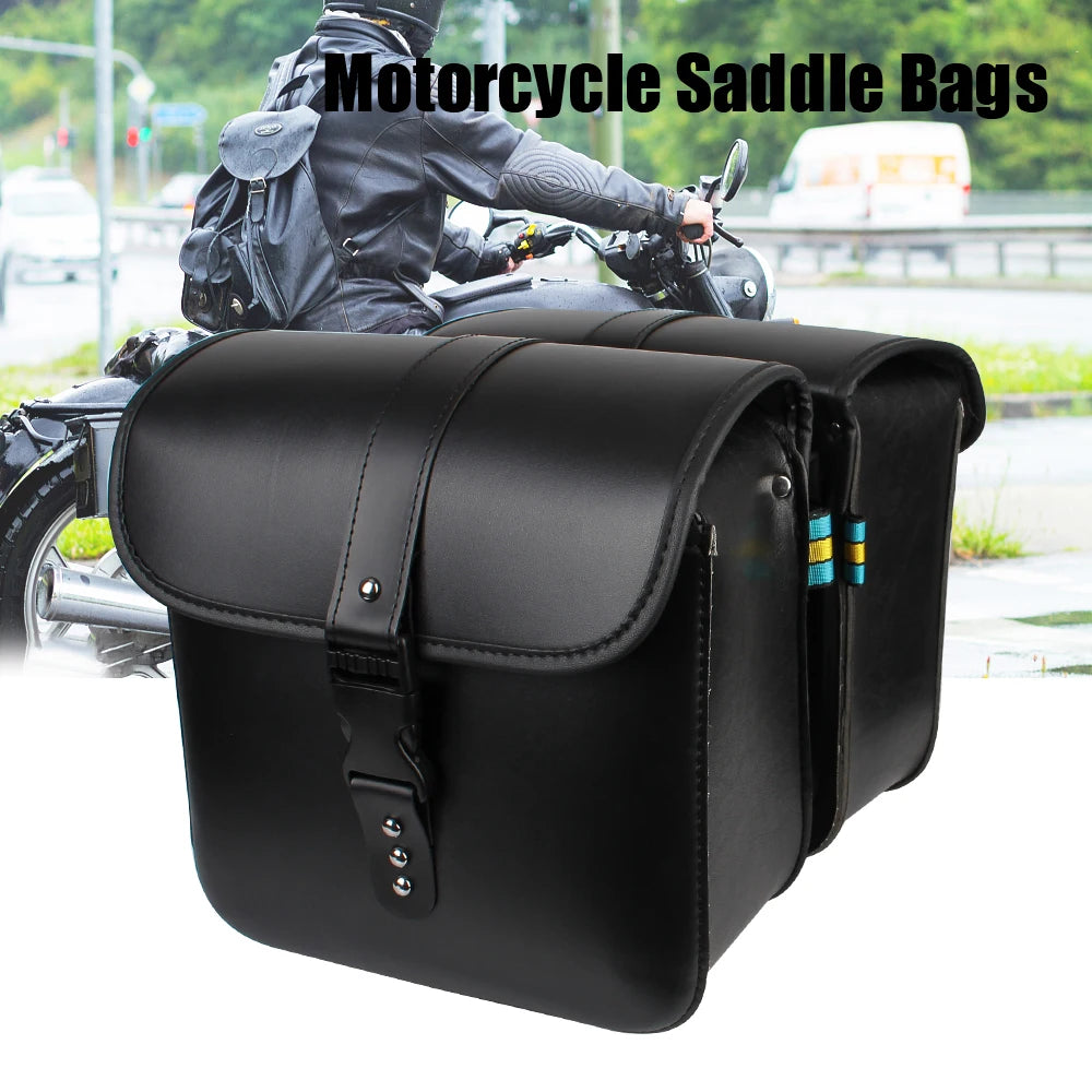 Vintage Style PU Leather Motorcycle Saddle Bags