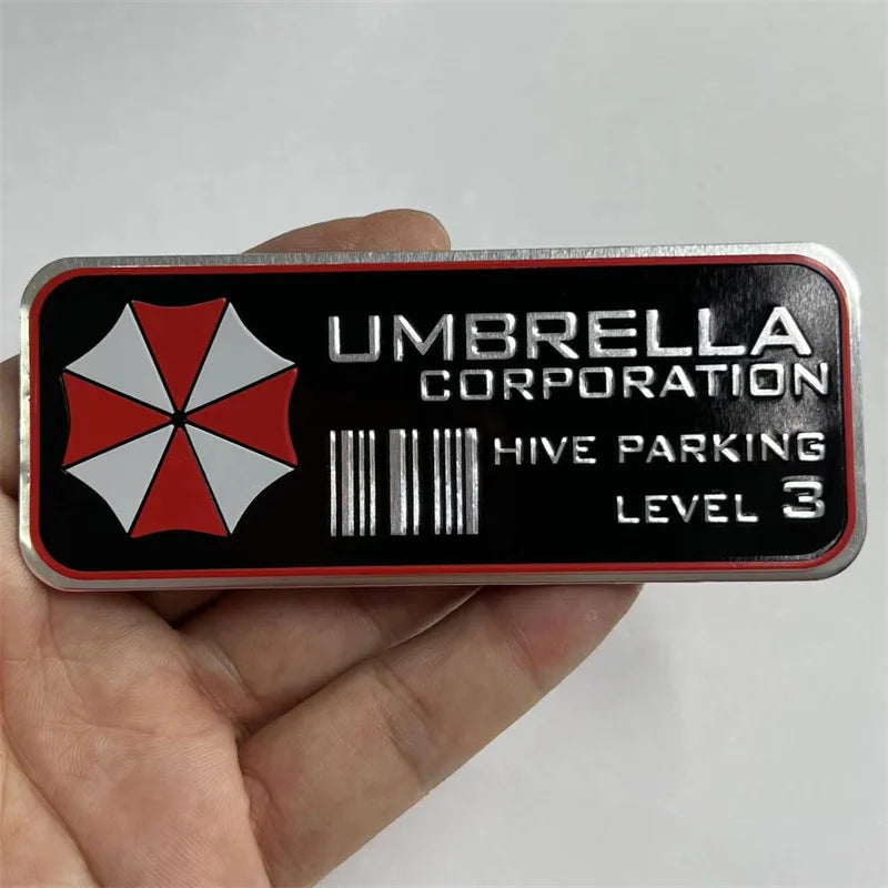 Aluminum Alloy Car Sticker: Umbrella Residents Honeycomb Parking Level 3
