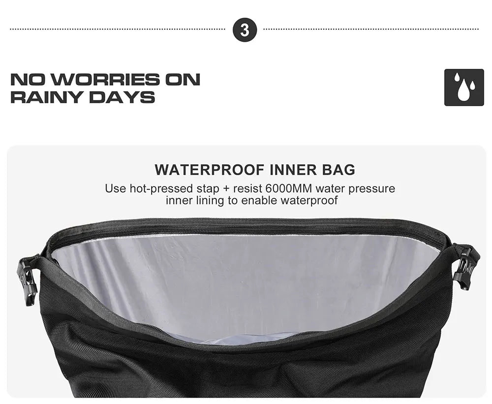 Quick Release Motorcycle Saddle Bag with Waterproof Inner Bag