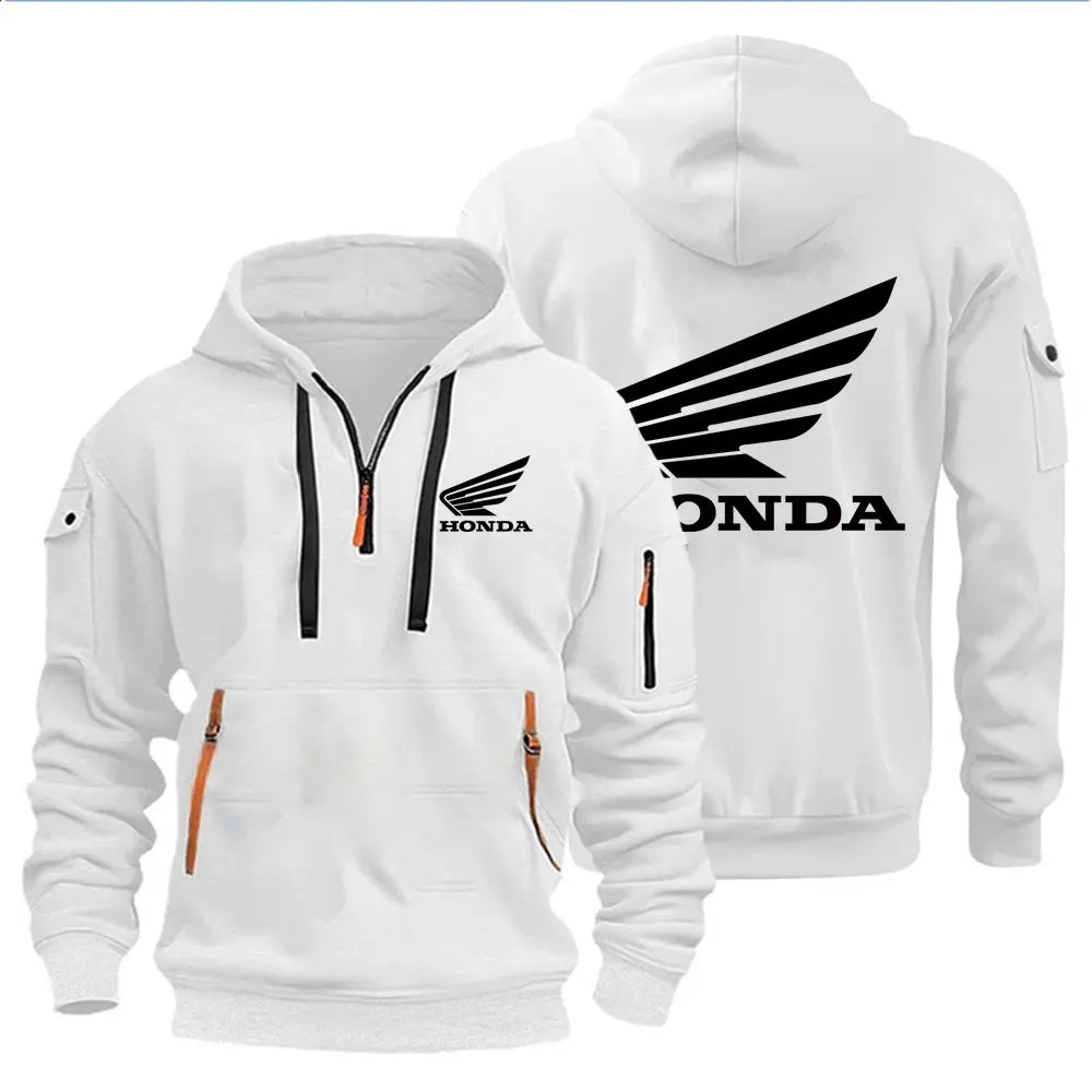 Hooded Biker Pullover