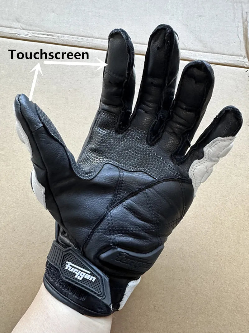 Leather Touchscreen Motocross Gloves