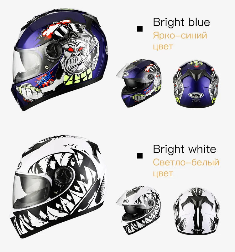 Dual Visor Full Face Modular Motorcycle Helmet