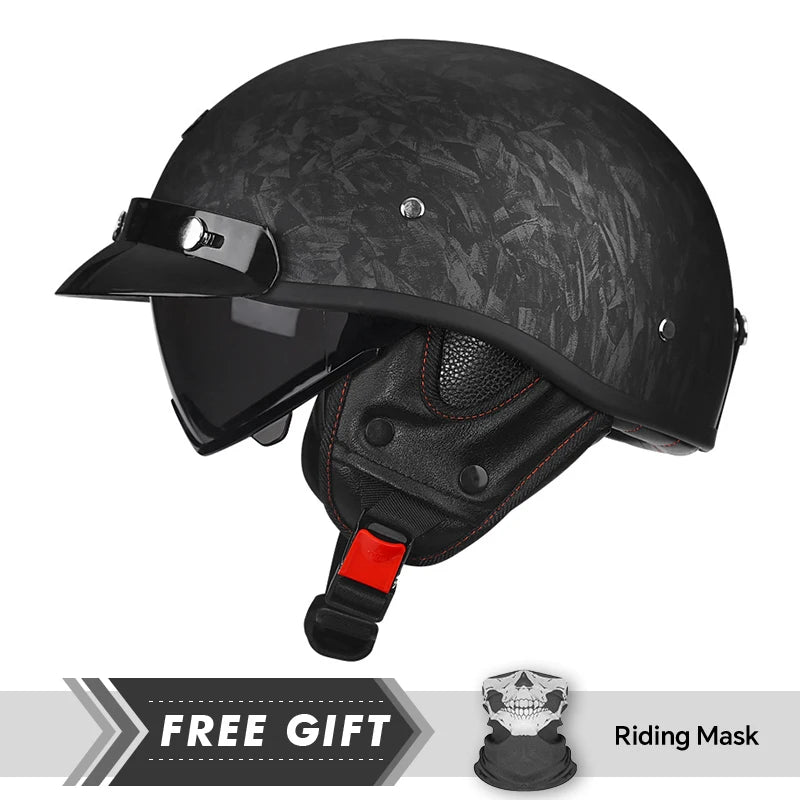 Retro Vintage Half Motorcycle Helmet for Chopper Bikers