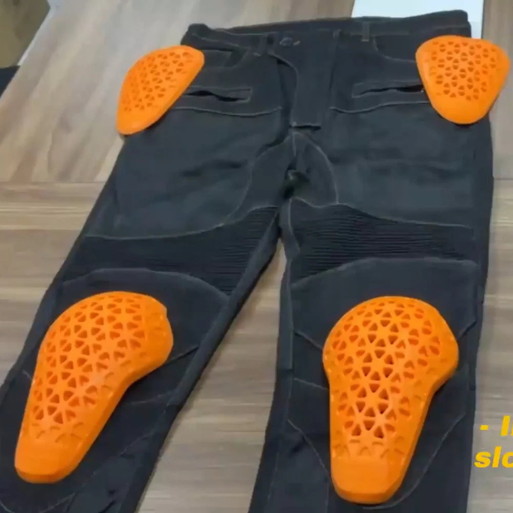 CE Certified Motorcycle Jeans with Knee Pads and Hip Protectors