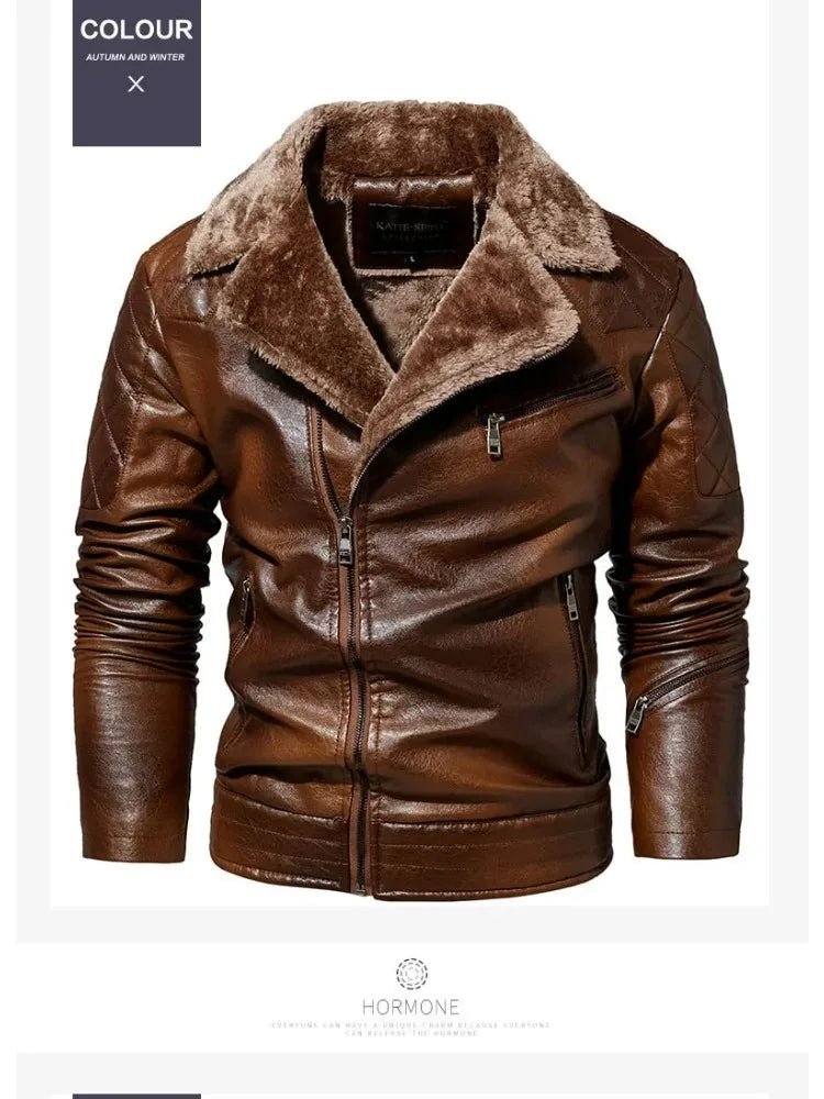 Stylish Faux Leather Biker Jacket