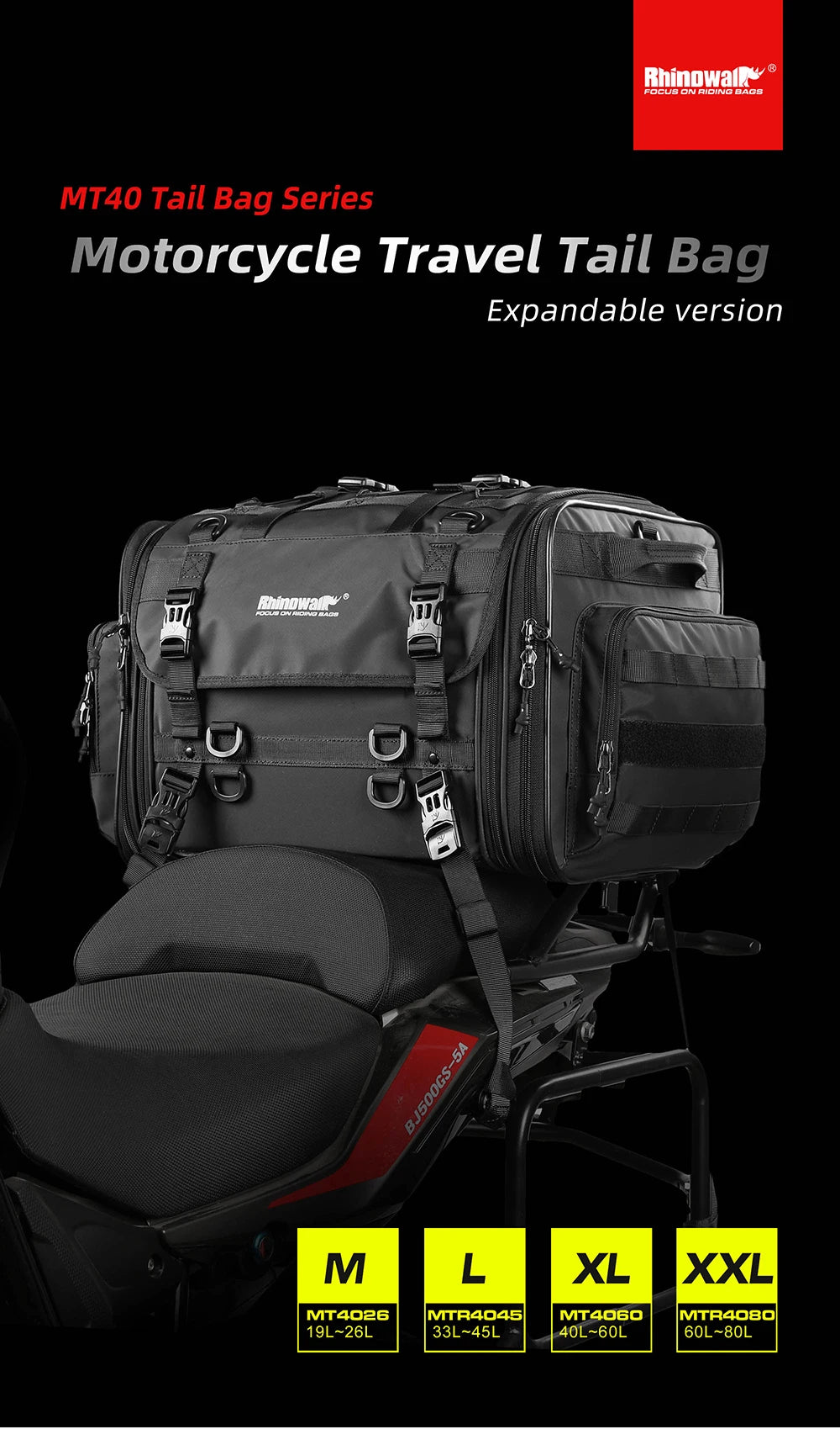 RhinoWalk Waterproof Motorcycle Travel Luggage Bag