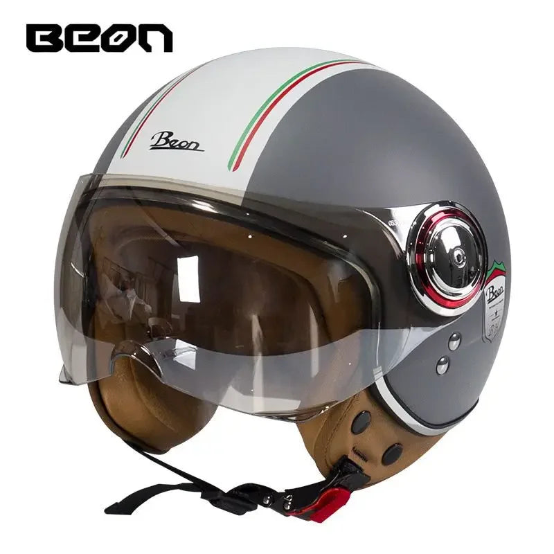 Beon Motorcycle Helmet - ECE Certified Retro Half Cap