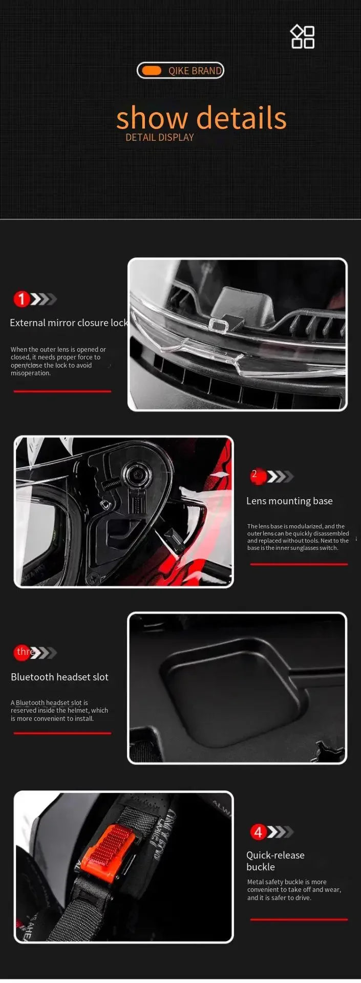 Dual Lens Full Face Motorcycle Helmet