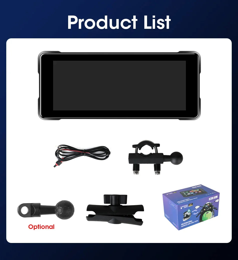 Wireless motorcycle GPS navigation screen motorcycle CarPlay Android Auto touch screen