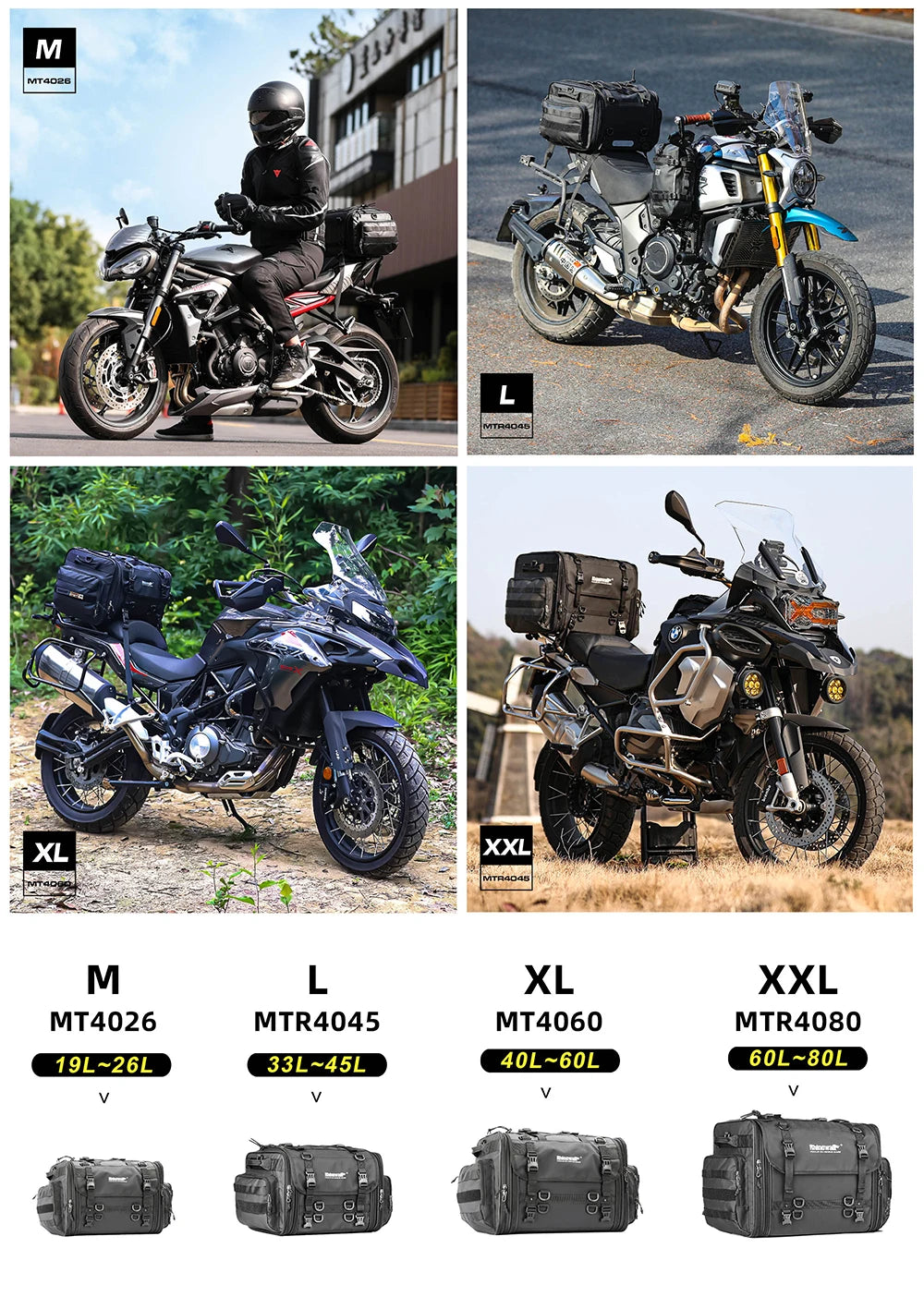 RhinoWalk Waterproof Motorcycle Travel Luggage Bag