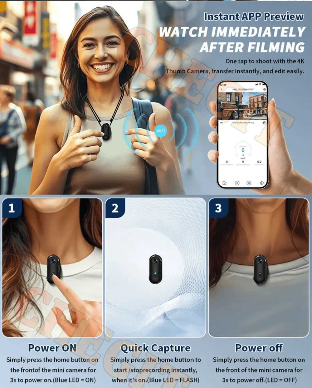 4K waterproof body camera