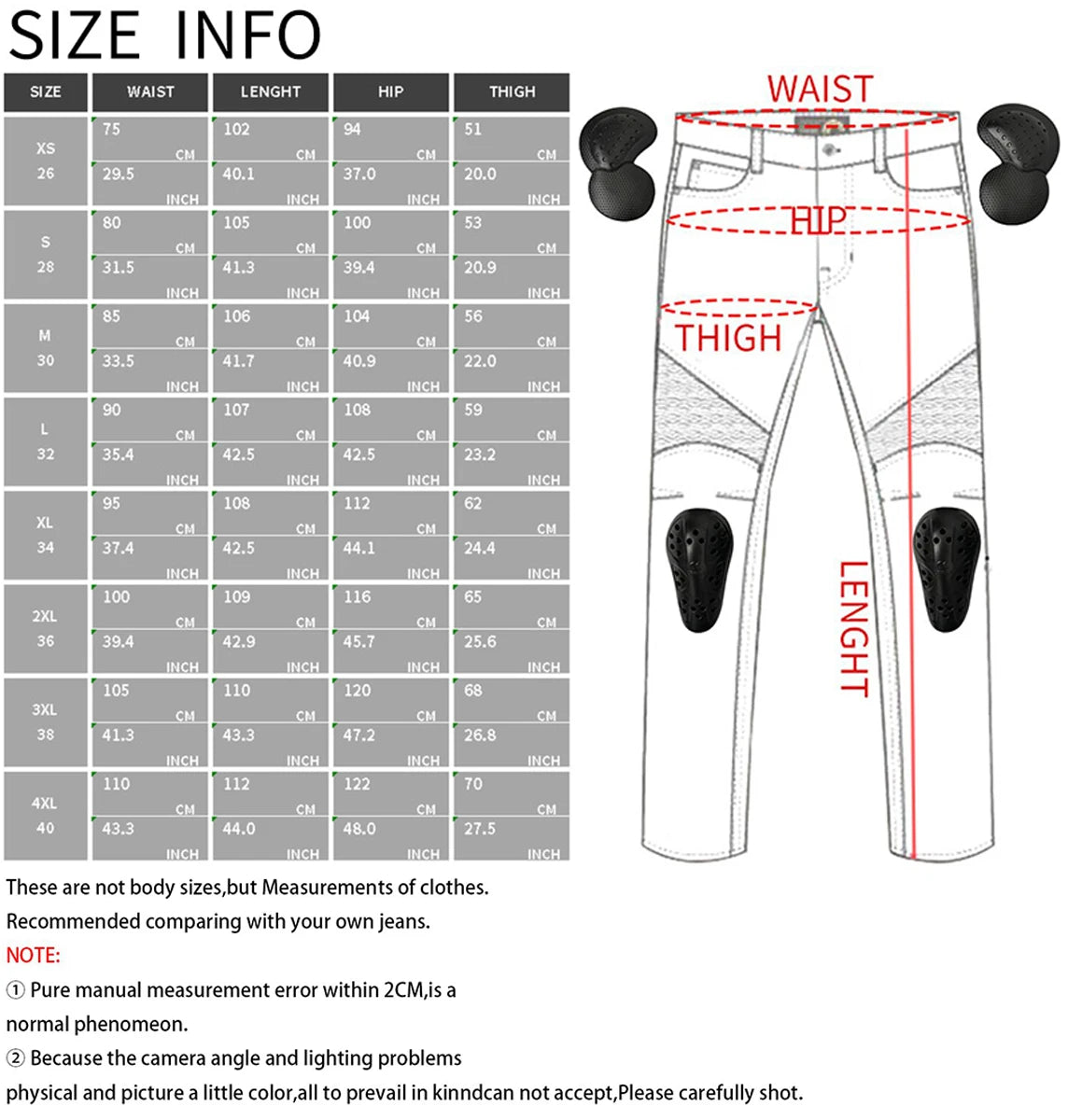 Stylish Motorcycle Black Men Jeans with Extension Protector