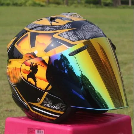 Golden Bodyguard Half Motorcycle Helmet