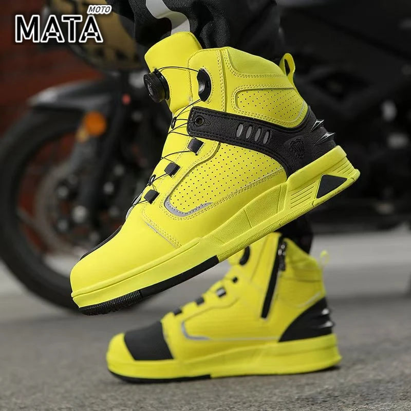 Men's Adventure Motorcycle Boots with Anti-Slip Soles