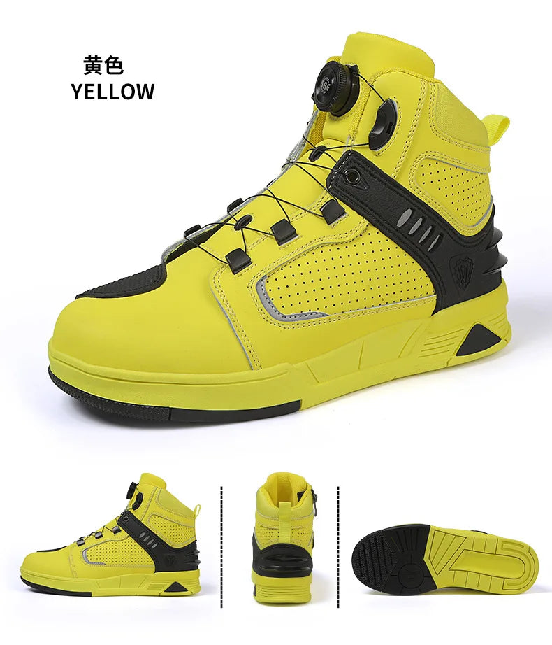 Men's Adventure Motorcycle Boots with Anti-Slip Soles
