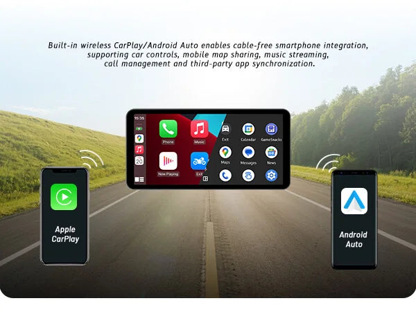 6-Inch Motorcycle Smart Display with Wireless CarPlay