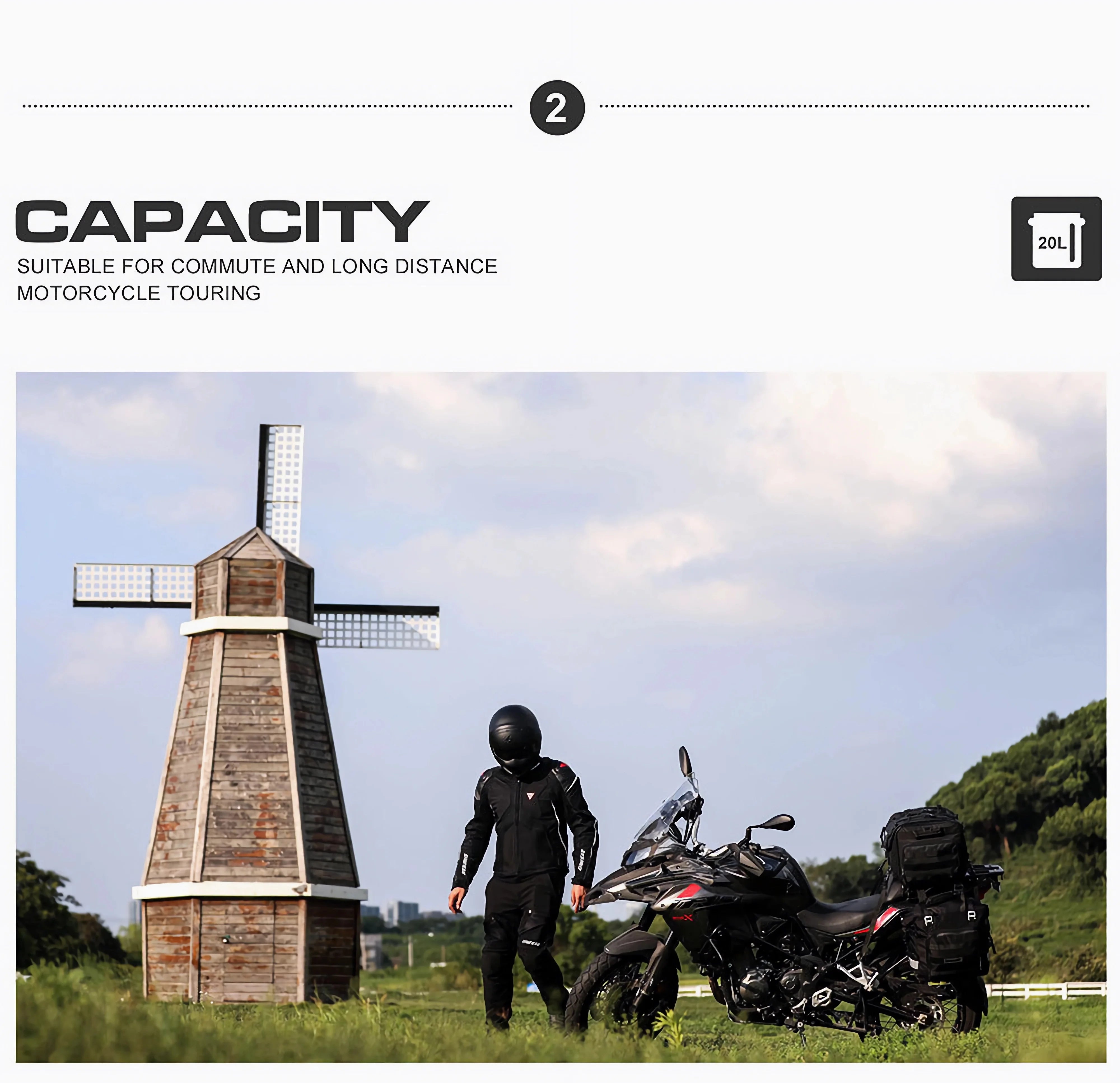 Quick Release Motorcycle Saddle Bag with Waterproof Inner Bag