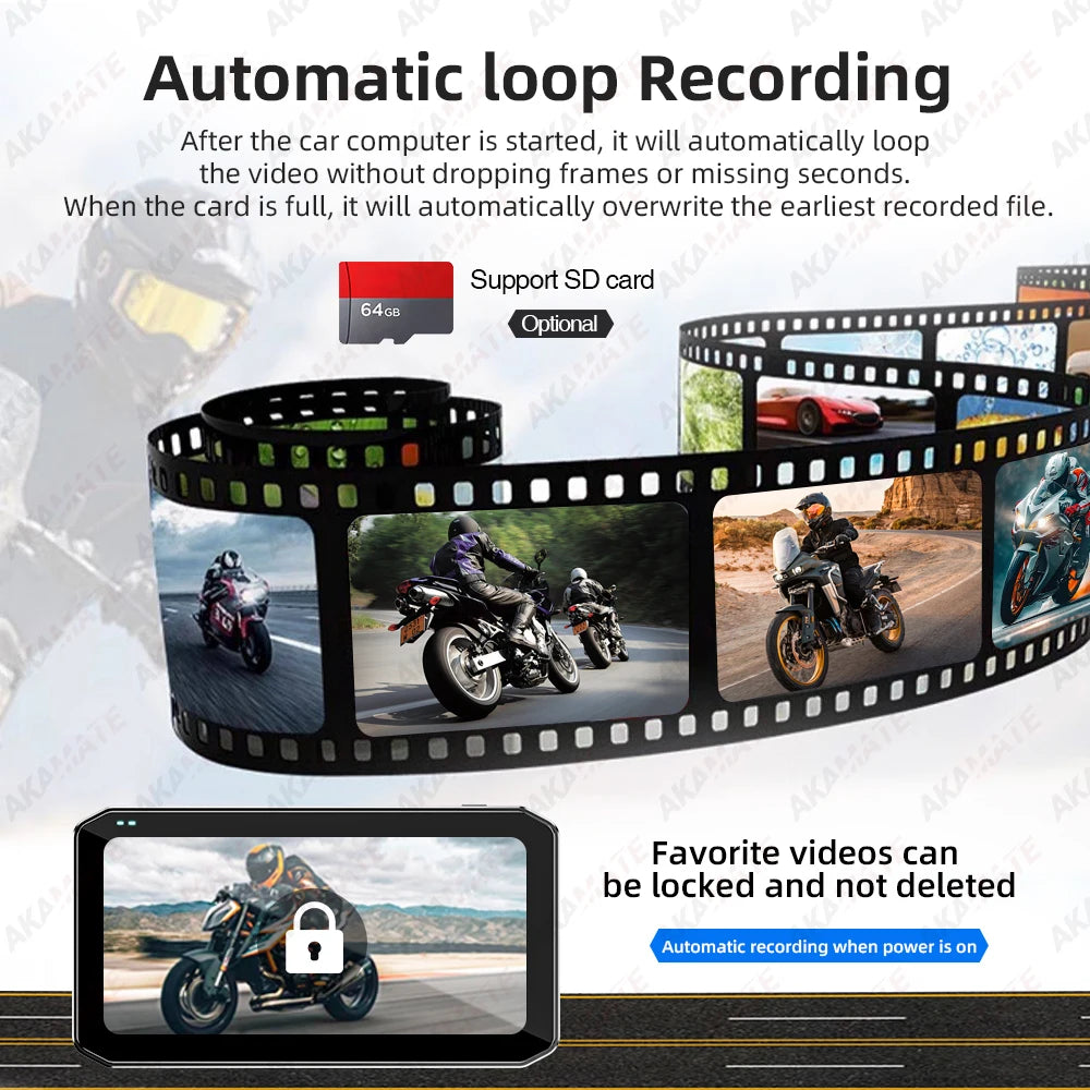 Universal Motorcycle Monitor with CarPlay & Android Auto
