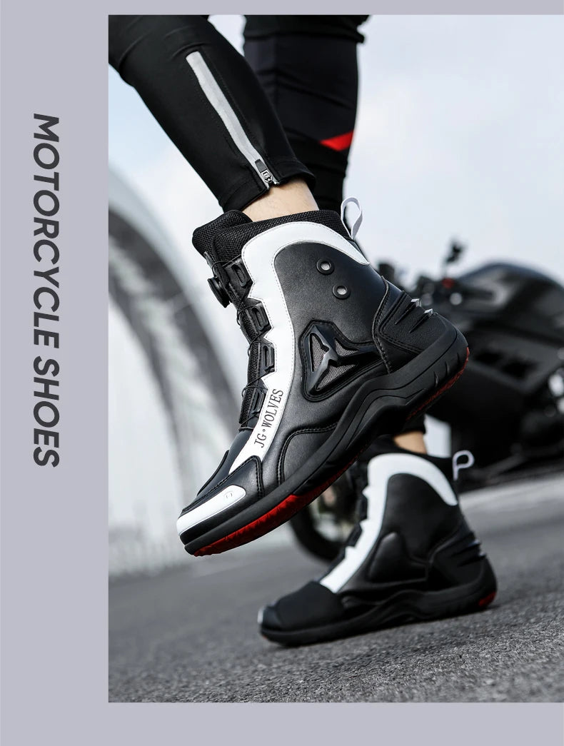 Motorcycle High-Top Boots for Outdoor Riding