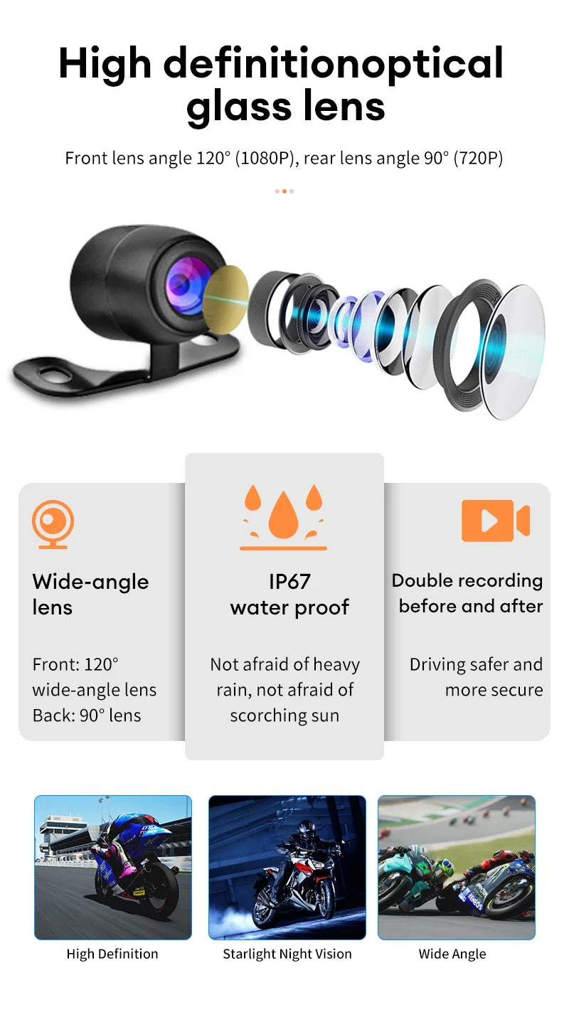 Dual Dashcam DVR with Front & Rear Night Vision