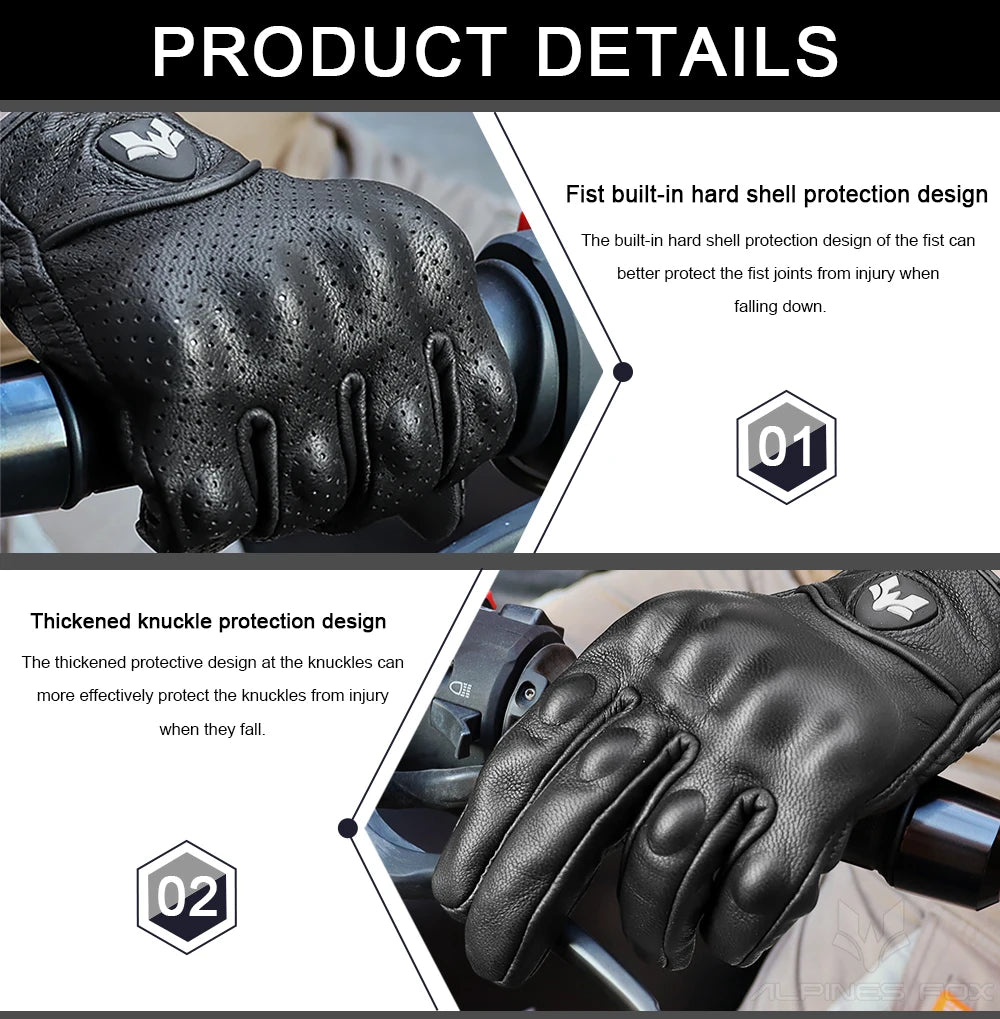 Touchscreen Vintage Motorcycle Gloves