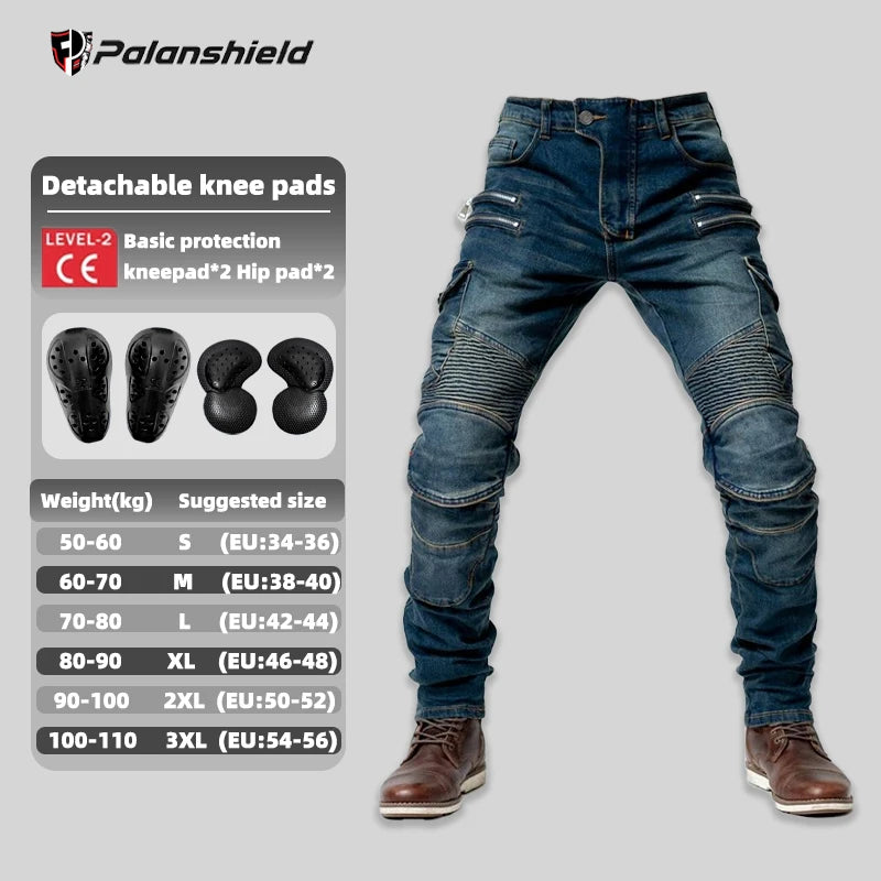 Double Zipper Metal Motocross Trousers for Men and Women