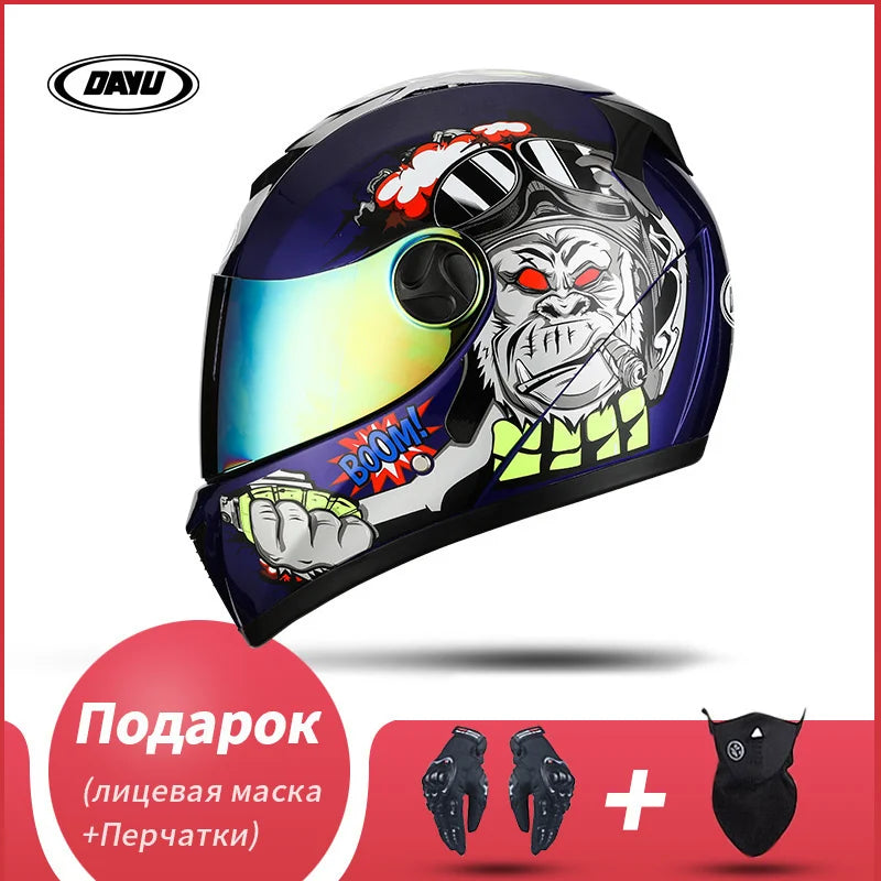 Dual Visor Full Face Modular Motorcycle Helmet
