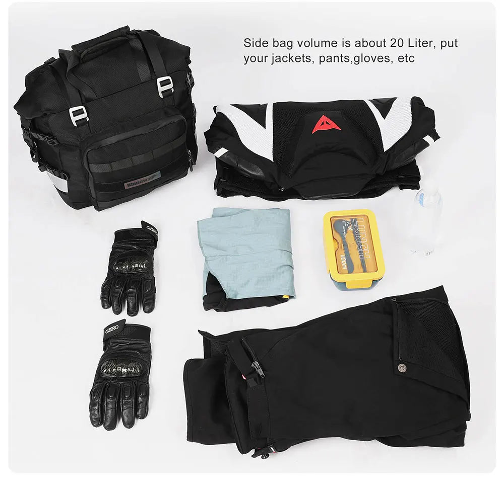 Quick Release Motorcycle Saddle Bag with Waterproof Inner Bag