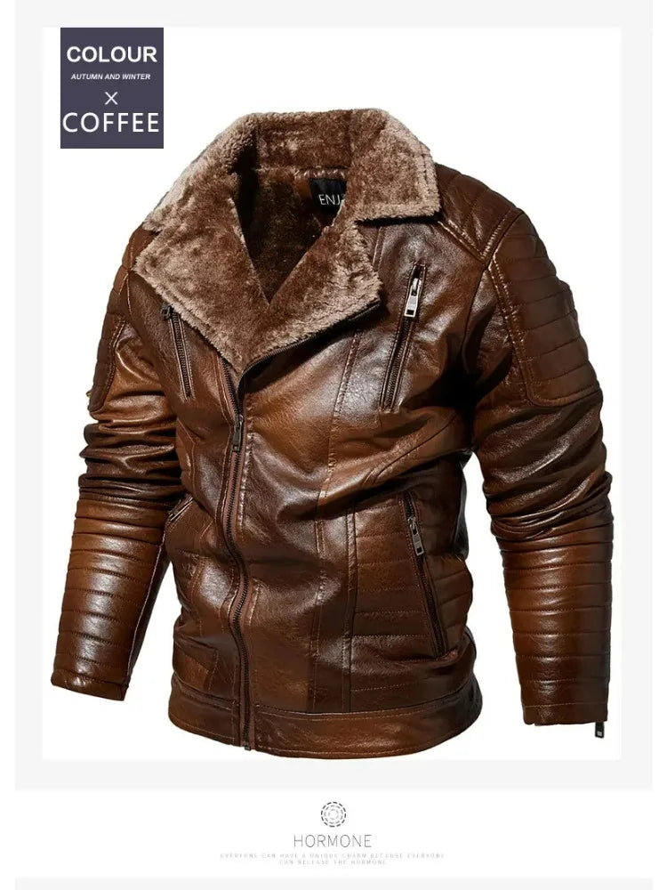 Stylish Faux Leather Biker Jacket