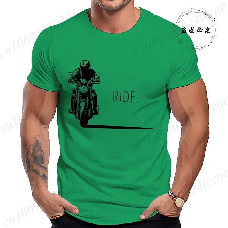 Men's Casual Motorcycle Graphic T-Shirts - Vintage Retro Designs