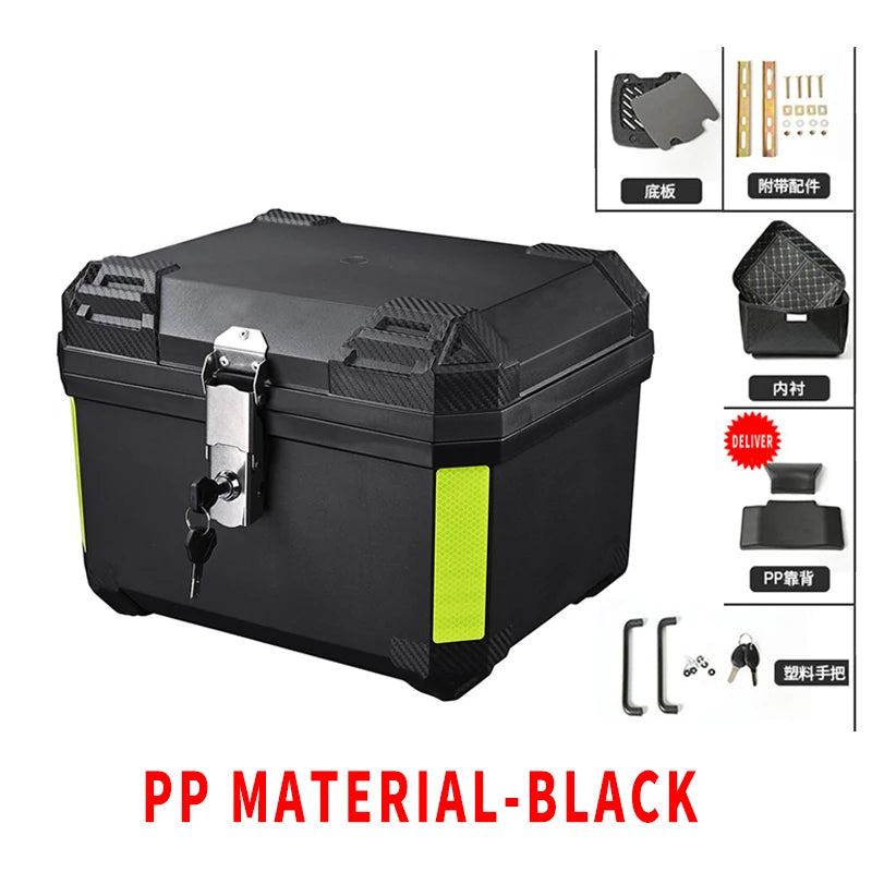 Black 45L Motorcycle Top Case Tail Box