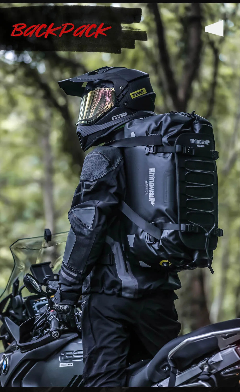 Waterproof Motorcycle Saddle Bag with MOLLE Expansion