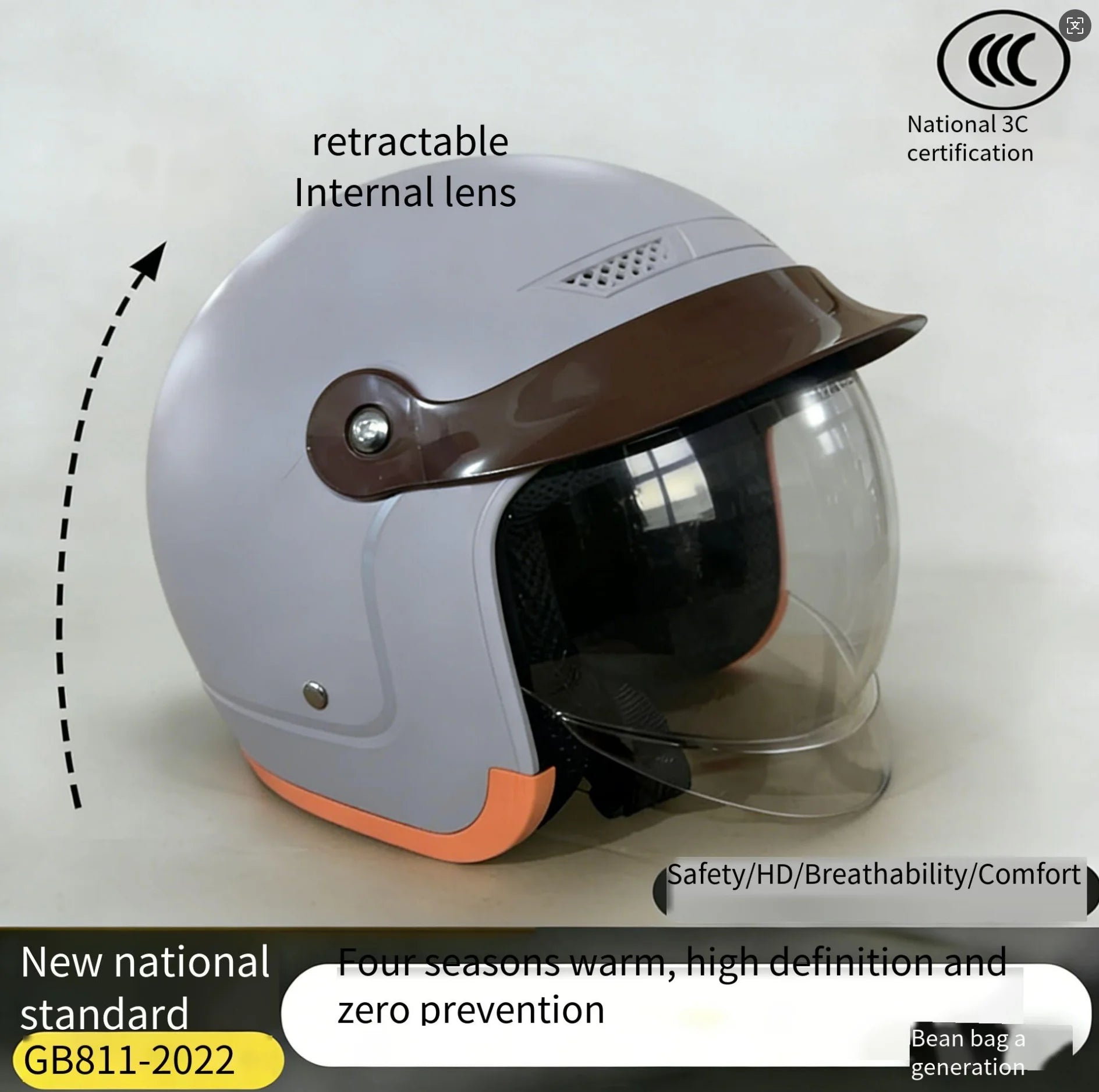 Versatile All-Season Motorcycle Half Helmet