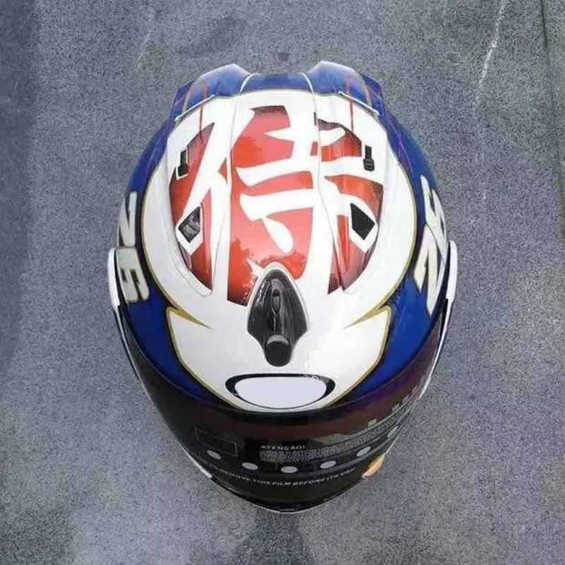 Pedrosa Samurai Spirit Blue Motorcycle Racing Helmet