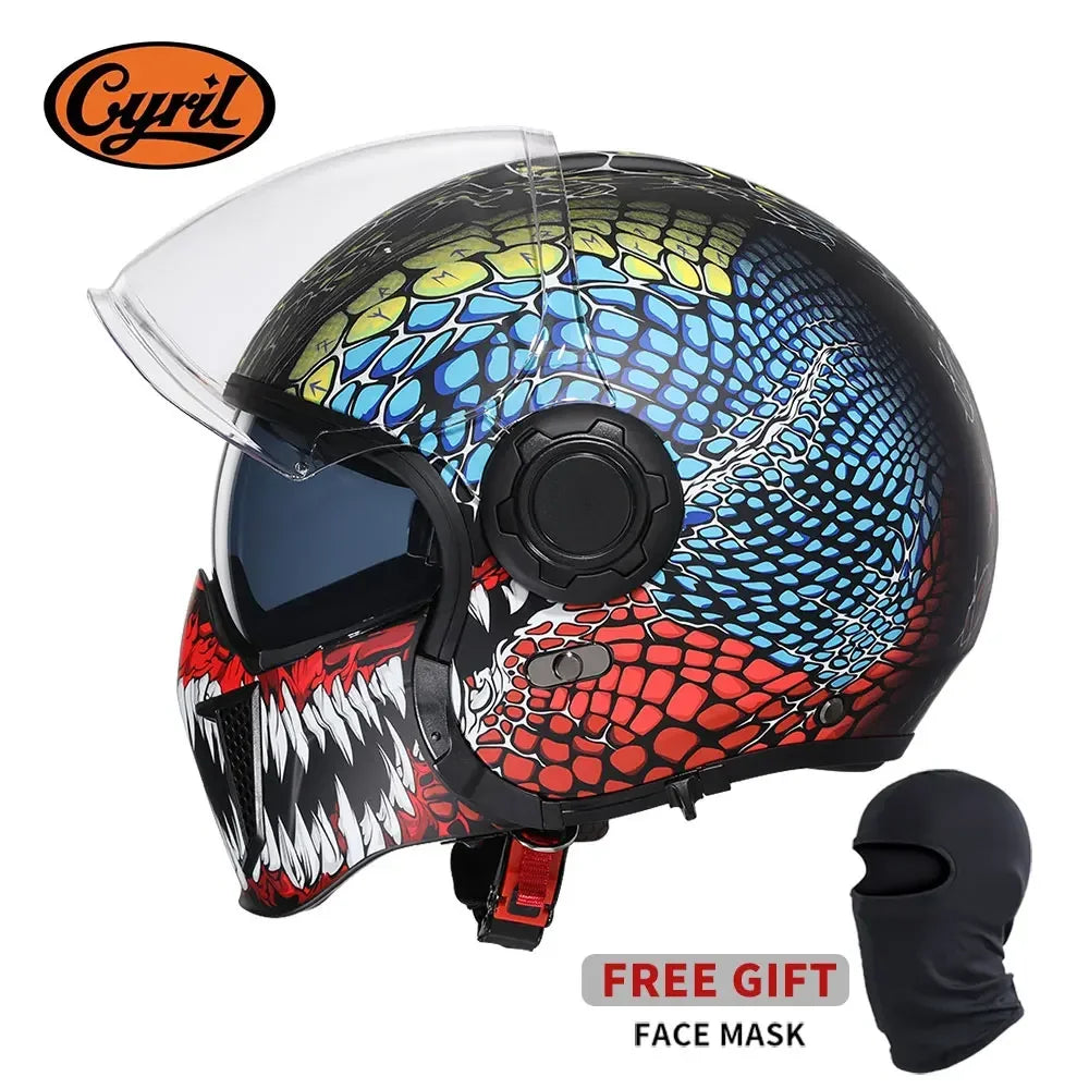 Retro Style Modular Motorcycle Helmet