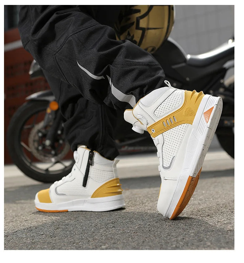 Men's Adventure Motorcycle Boots with Anti-Slip Soles