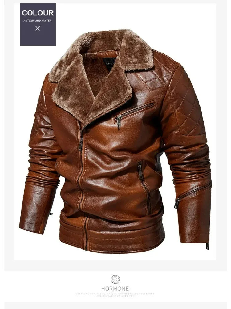 Stylish Faux Leather Biker Jacket